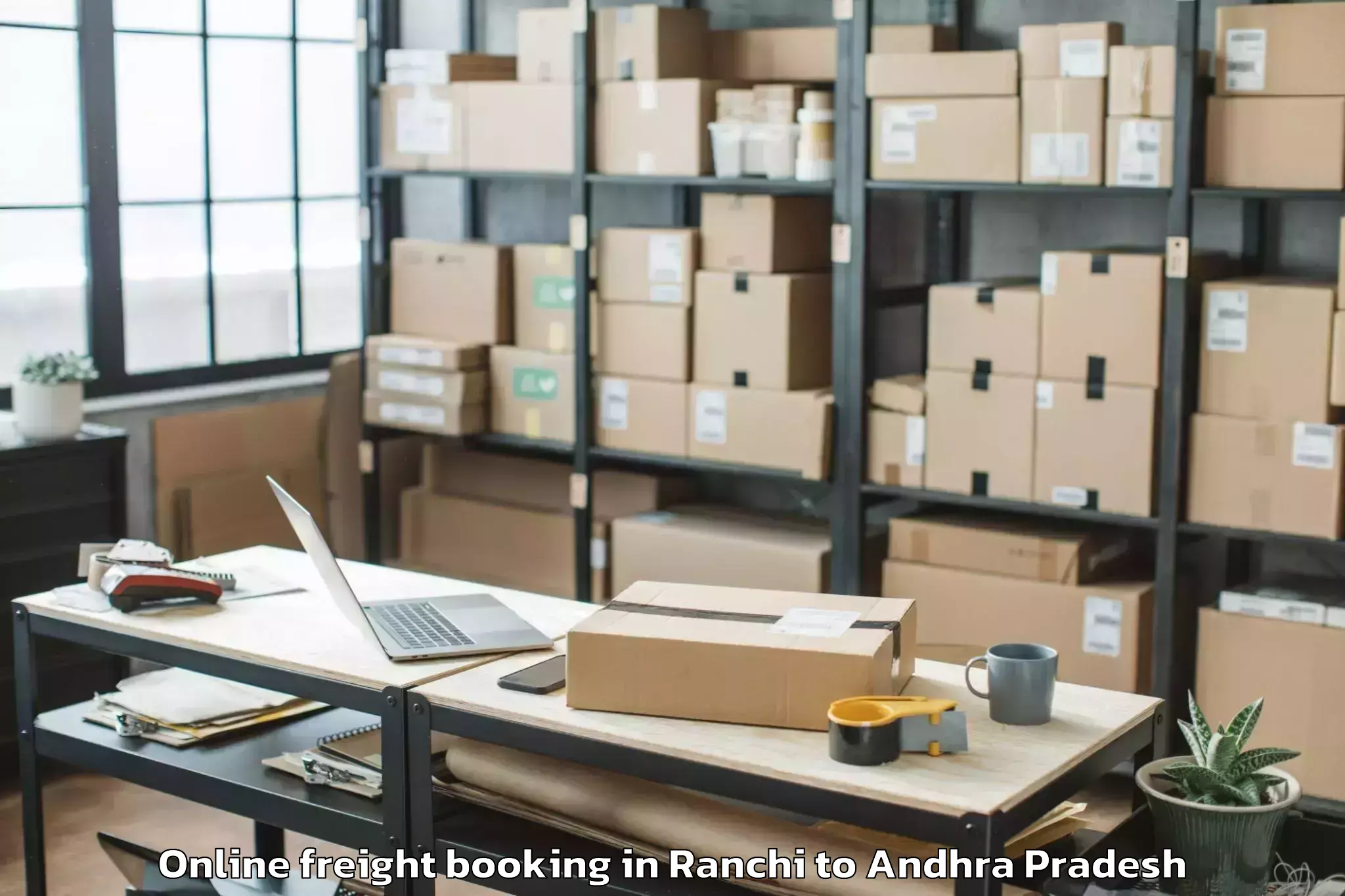 Affordable Ranchi to Maddipadu Online Freight Booking